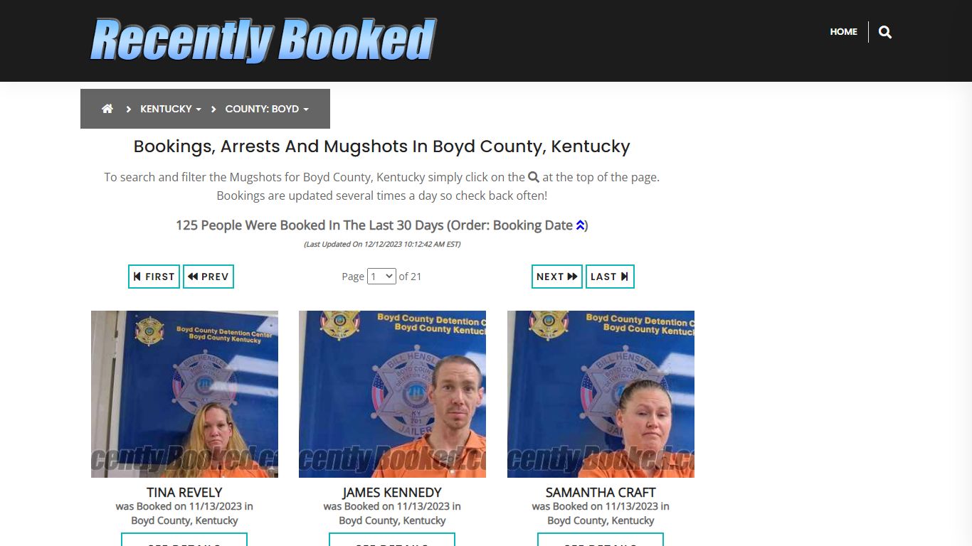 Recent bookings, Arrests, Mugshots in Boyd County, Kentucky